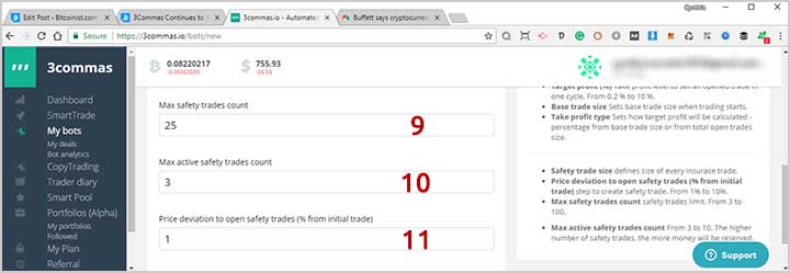 3Commas Automated Trading Bot Steps 9-11