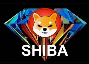 Picture of a Shiba Inu logo in front of a big diamond