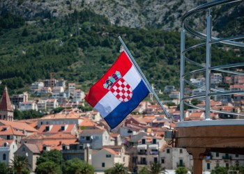 Croatia, a flag in the wind