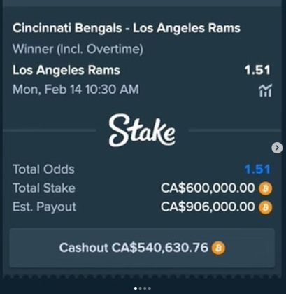 Drake bet on Los Angeles Rams