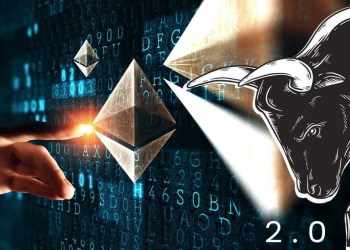 Ethereum bull behind a market chart