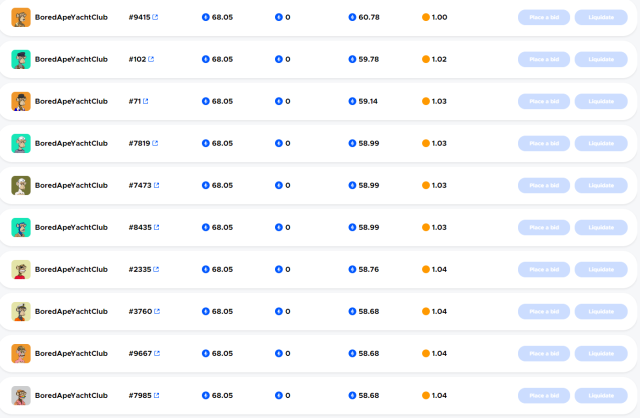Bored Apes NFT Liquidation