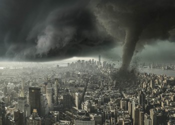 Tornado Cash, a tornado over a city