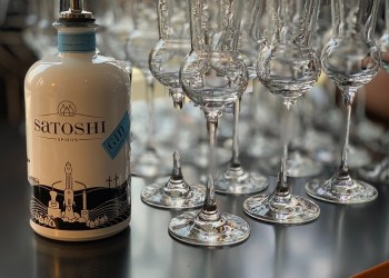 A Satoshi gin bottle