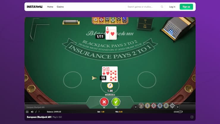 InstaSpin - blackjack