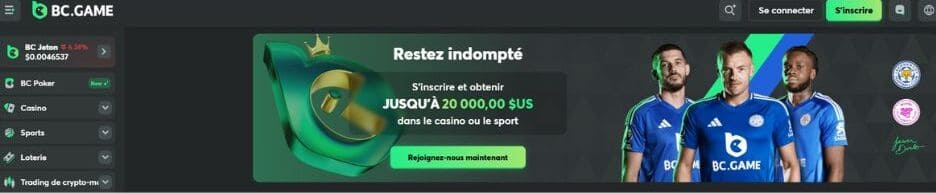 page accueil paris sportifs bc game