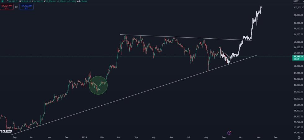 BTC projection to $100,000 by December. 