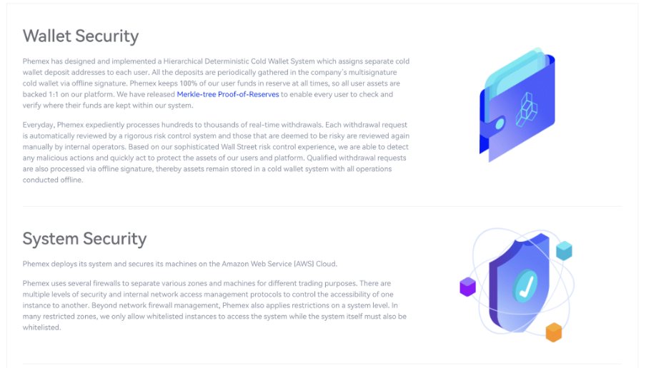 phemex security page