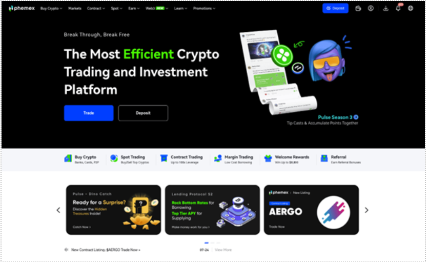 Phemex website
