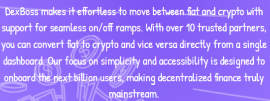 DexBoss on/off ramp 