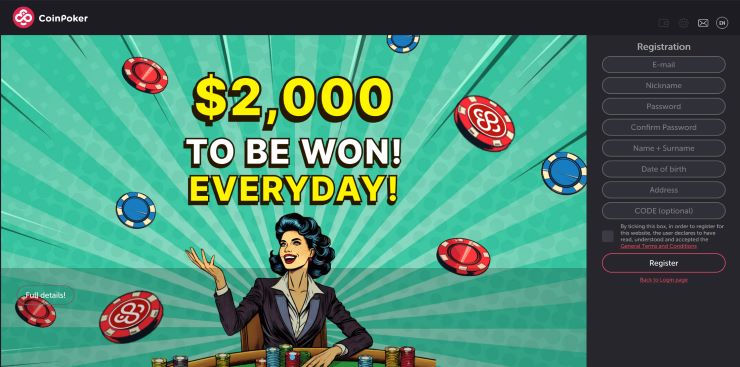 CoinPoker Step 2 Register