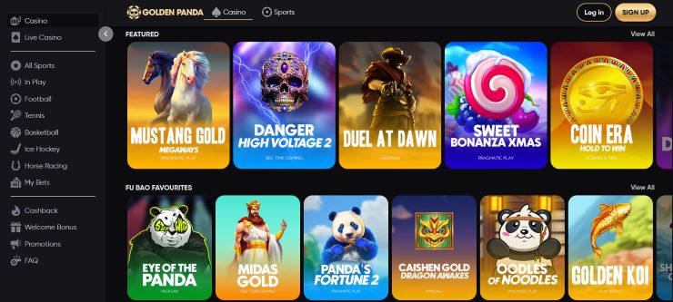 slots selection at Golden Panda Casino