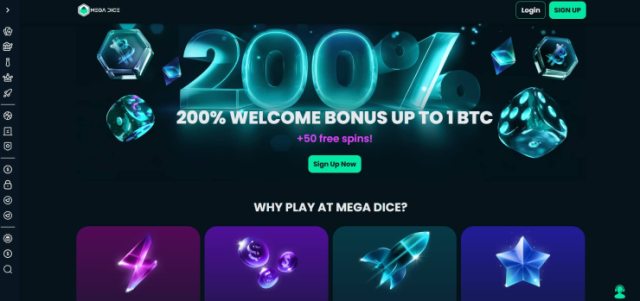 Mega Dice - 1BTC Welcome Bonus Instant Withdrawal Casino