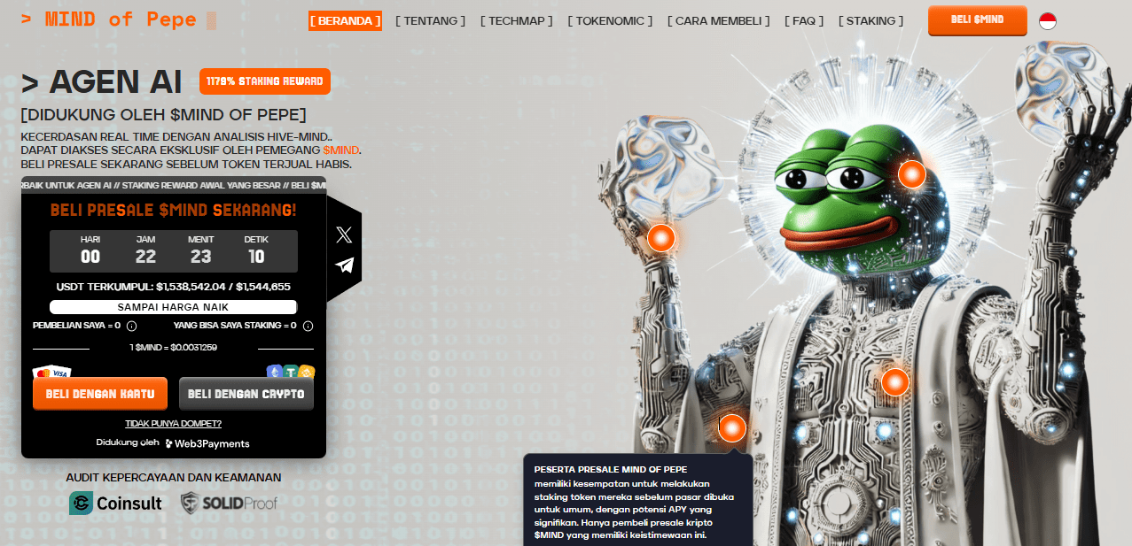 Token AI - Cara beli Mind of Pepe