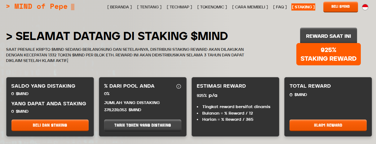 Staking MIND - Prediksi harga Mind of Pepe