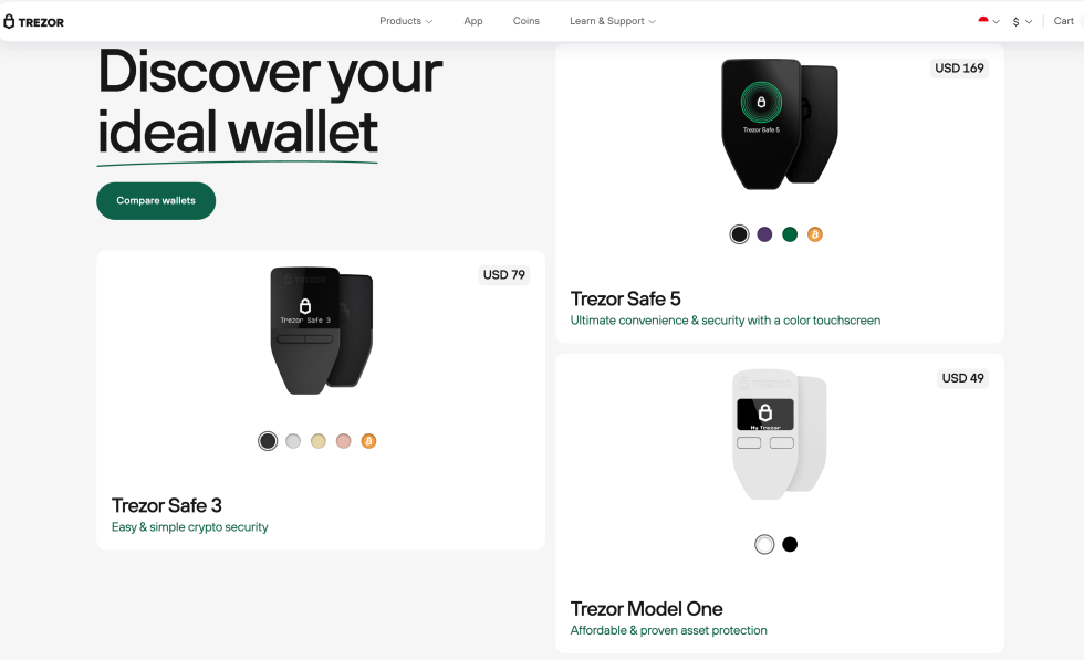 Trezor - Dompet Wallet Crypto