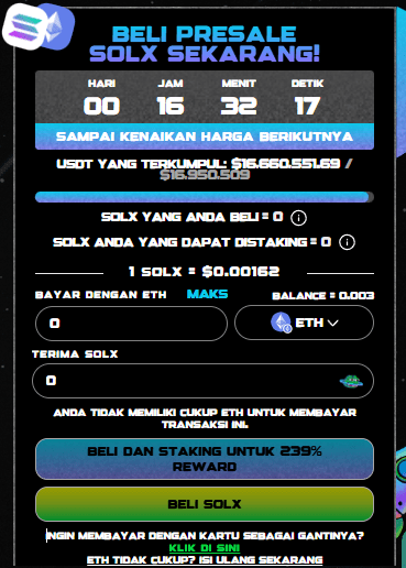 Konfirmasi SOLX - Cara beli Solaxy