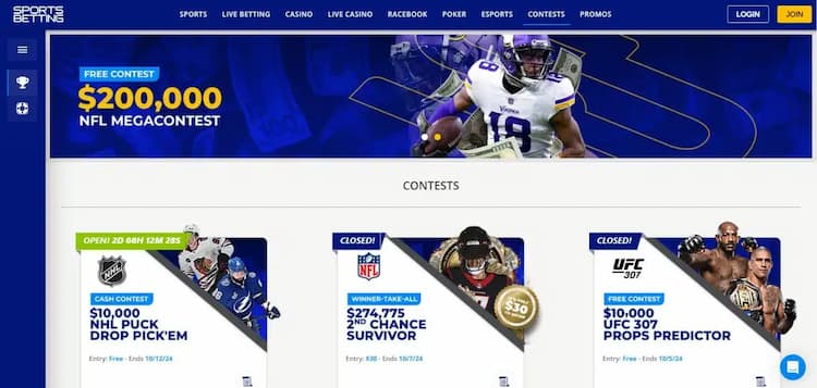 A screenshot of the sportsbetting ag Missouri sportsbook site