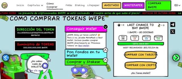 Wall Street Pepe ha recaudado más de 53 millones de dólares en preventa 