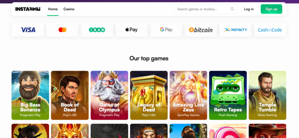 Instaspin - Бързи депозити и тегления с криптовалути