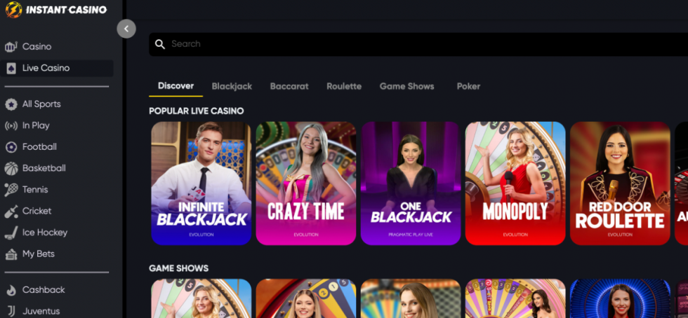 Instant Casino - Най-добрата платформа за крипто казино игри и залози