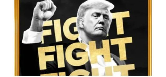zdjecie Trumpa i nazwa spolki fight fight fight