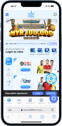 casino section of OB9 Malaysia online casino