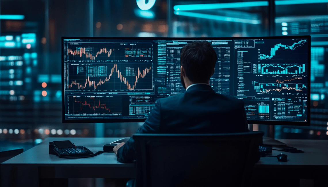 inwestor przeglądający wykresy giełdowe