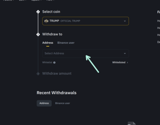 Withdrawing TRUMP on external wallet