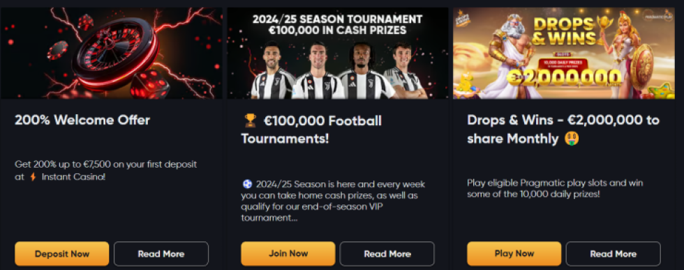Бонуси за играчи в Instant Casino