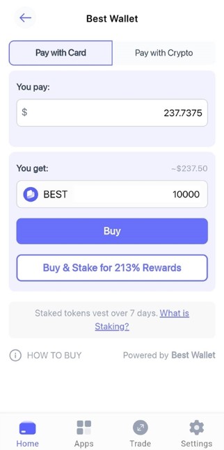 ทำการซื้อ Best Wallet Token