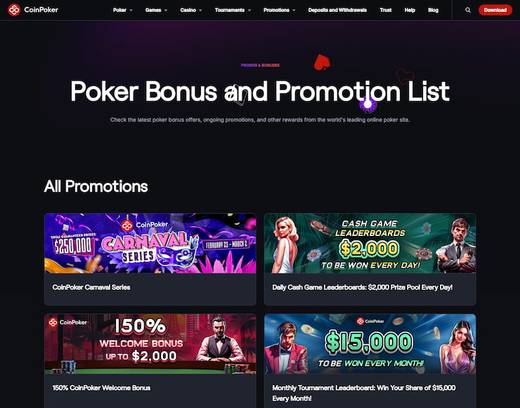 Kazino bonusi - CoinPoker - 150% atbilstības bonuss līdz $2000