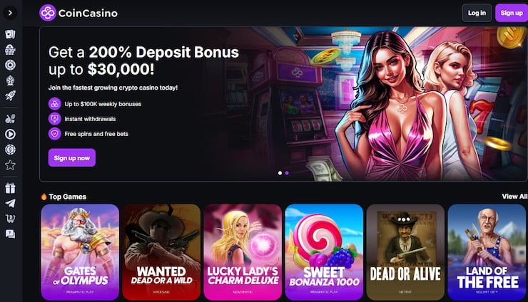 CoinCasino - iespēja iegādāties kriptovalūtas tieši vietnē un izmantot tās totalizatorā