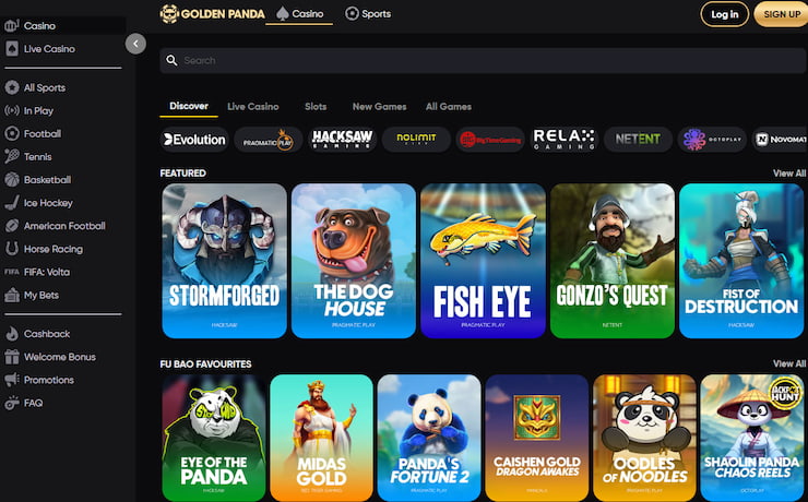 Jauni kazino - Golden Panda - mobilais kazino ar austrumu tematiku