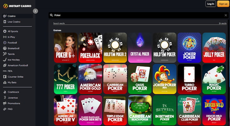 Online pokers - Instant Casino - ātra un ērta kazino pieredze ar daudziem bonusiem