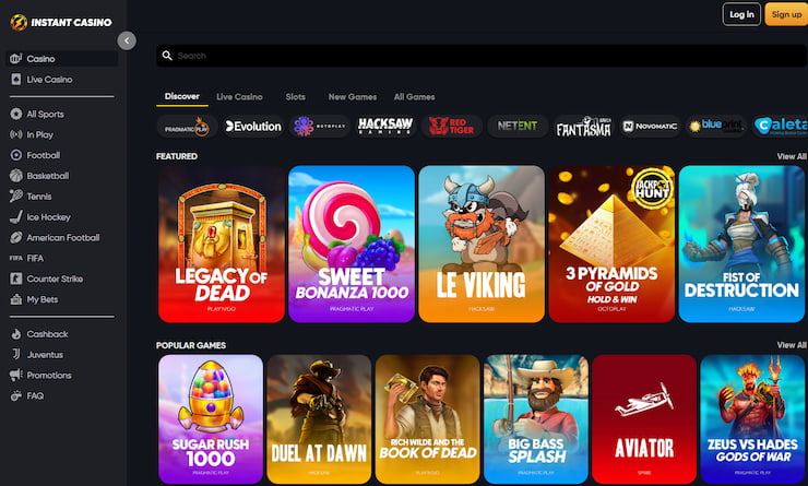 Jauni kazino - Instant Casino - labākais jaunais mobilais kazino