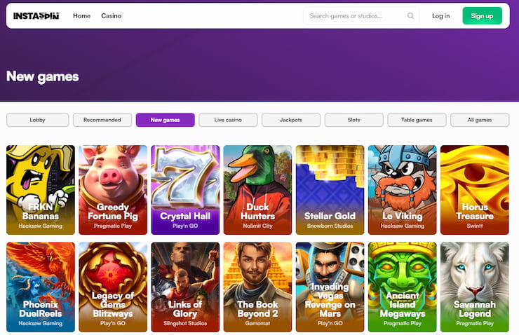 Ārzemju kazino - Instaspin - kazino spēļu automātu cienītājiem