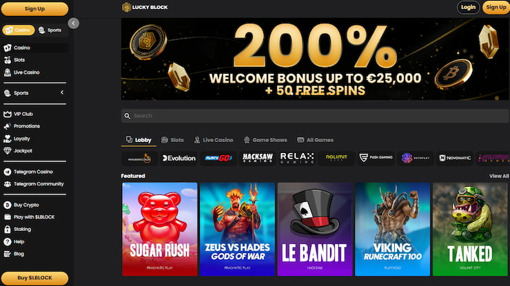 Jauni kazino - Lucky Block - pilnvērtīga VIP pieredze