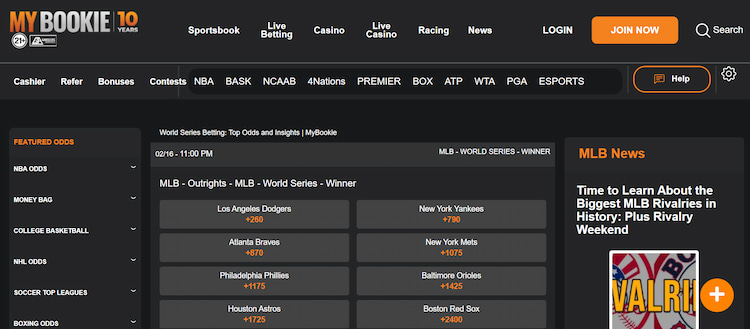 mlb betting sites MLB Outrights MyBookie