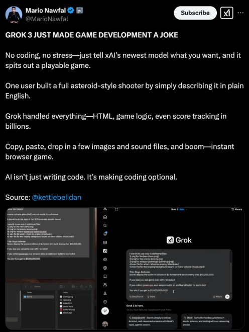 โมเดล Grok กำลังพัฒนา