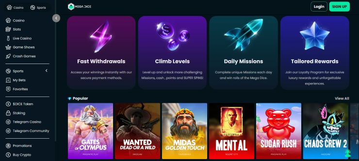 Mega Dice a top Inclave Casino