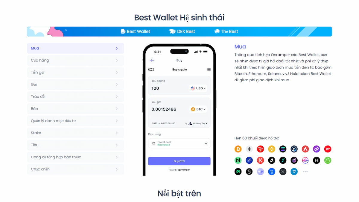 Mua Solana bằng Best Wallet