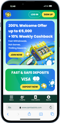 Samba Slots - Top Malaysian Betting Site Mobile Homepage