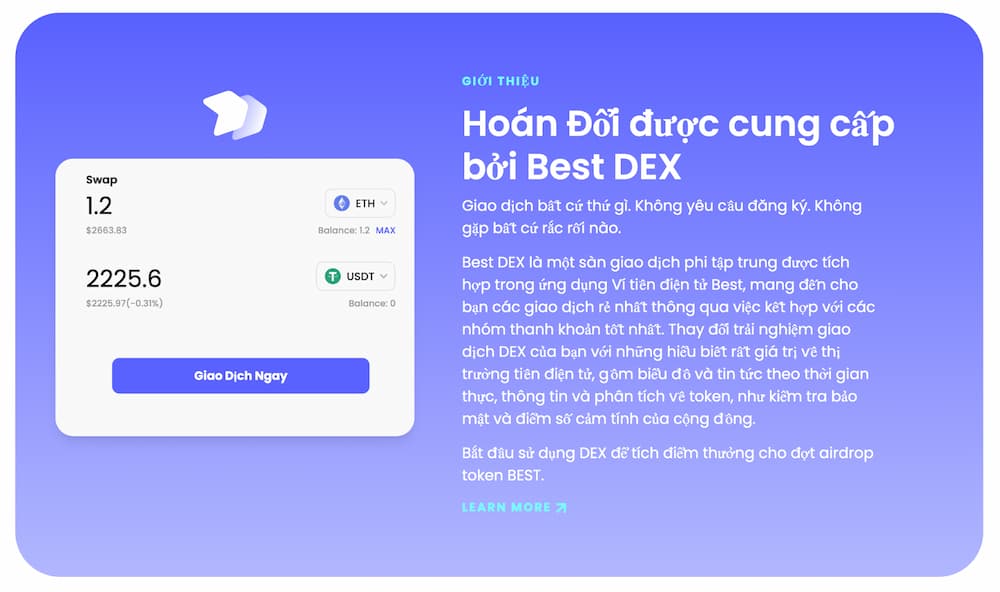 Sàn giao dịch phi tập trung (DEX) tốt nhất