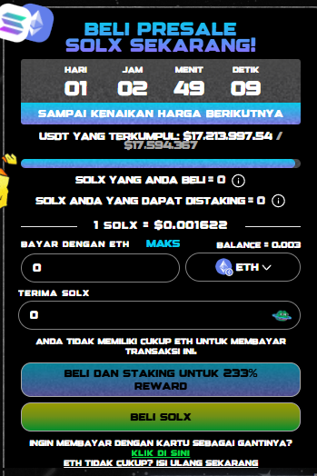 Beli $SOLX - Prediksi harga Solaxy