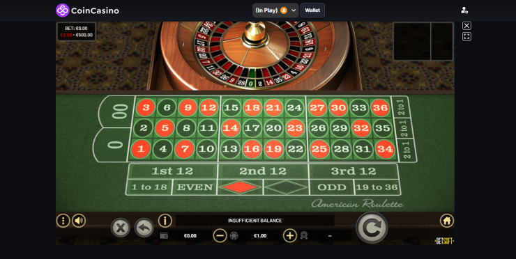 a snapshot of a virtual crypto roulette game at coincasino