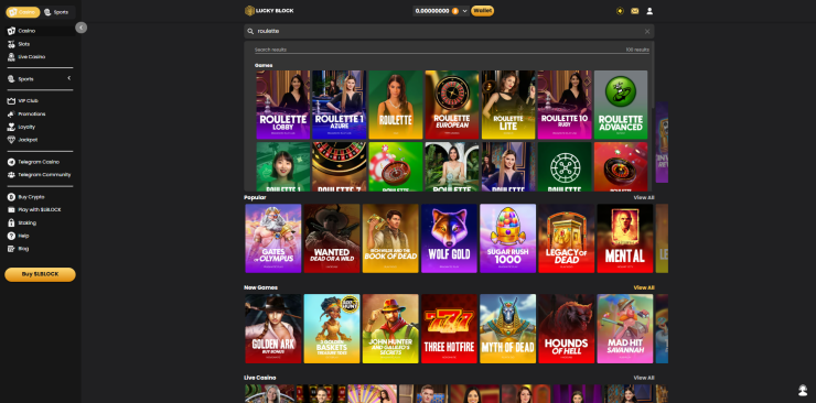 lucky block casino roulette games with crypto capabilities