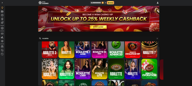 live bitcoin roulette titles at WSM casino