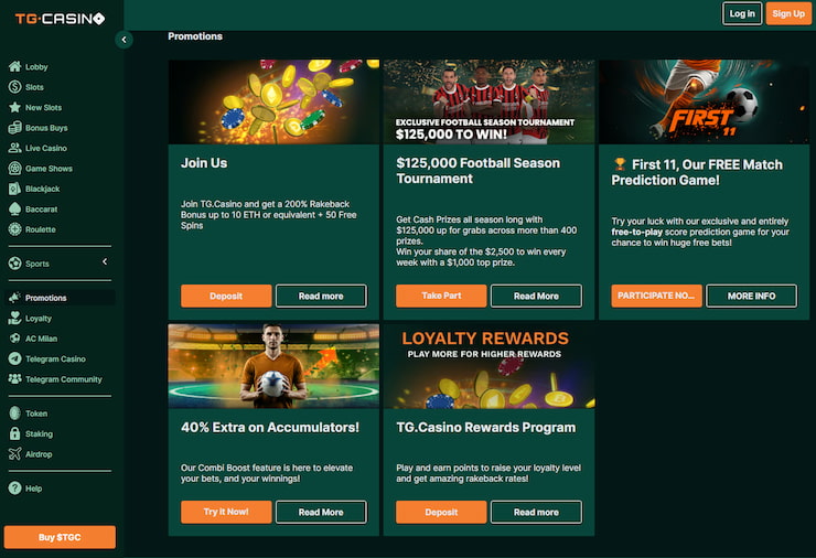 Kazino bonusi - TG. Casino - 200% atmaksa līdz 10 ETH un 50 bezmaksas griezieni