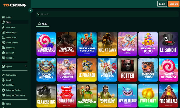 Jauni kazino - TG Casino - milzīgs spēļu piedāvājums